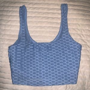 Blue textured  crop top